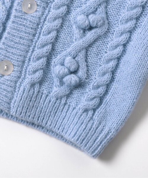 apres les cours（アプレレクール）の「【洗える】ポンポンニットベビーカーディガン（その他ベビーウェア・キッズ・アイボリー/サックスブルー・70/80）」の7枚目の写真
