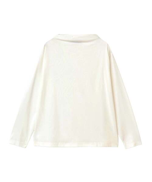 LOHEN ボトルネック レイヤードブルゾン　ホワイト セール】ボトルネックカットプルオーバー（Tシャツ/カットソー