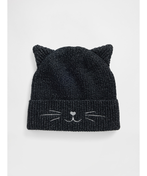 GAP（ギャップ）の「キャット ビーニー (幼児・ベビー)（ニットキャップ/ビーニー・キッズ・ブラック/パープル・0-6M/2-3 YRS/12-24M/6-12M）」の2枚目の写真
