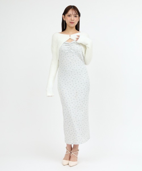 ROYAL PARTY(ロイヤルパーティー)の「小花柄シャギーニットボレロアンサンブルワンピース(ワンピース・レディース・ブラウン/ライトグレー/ブラック・FREE)」の14枚目の写真