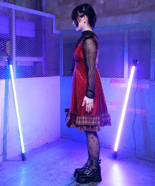 NIBBLE POISON（ニブルポイズン）の「ベロア×チェックフリルワンピース