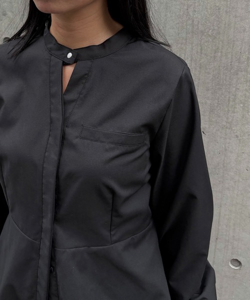 &g'aime(アンジェム)の「【&g'aime】ペプラムバールンブラウス Peplum Balloon Blouse(シャツ/ブラウス・レディース・チャコールグレー/ブラック/モカ・FREE)」の9枚目の写真