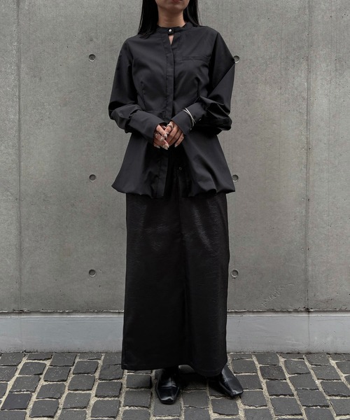 &g'aime(アンジェム)の「【&g'aime】ペプラムバールンブラウス Peplum Balloon Blouse(シャツ/ブラウス・レディース・チャコールグレー/ブラック/モカ・FREE)」の10枚目の写真