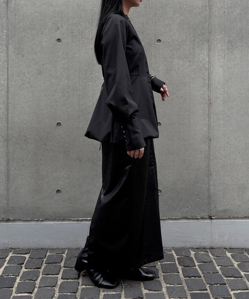 &g'aime(アンジェム)の「【&g'aime】ペプラムバールンブラウス Peplum Balloon Blouse(シャツ/ブラウス・レディース・チャコールグレー/ブラック/モカ・FREE)」の11枚目の写真