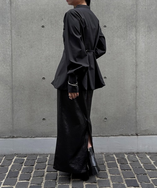 &g'aime(アンジェム)の「【&g'aime】ペプラムバールンブラウス Peplum Balloon Blouse(シャツ/ブラウス・レディース・チャコールグレー/ブラック/モカ・FREE)」の12枚目の写真