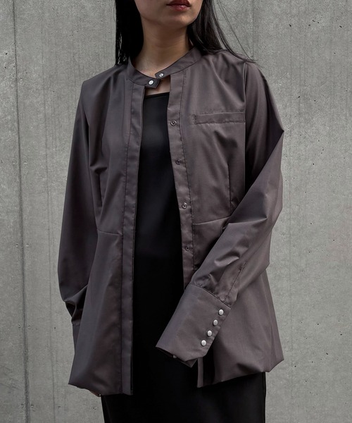 &g'aime(アンジェム)の「【&g'aime】ペプラムバールンブラウス Peplum Balloon Blouse(シャツ/ブラウス・レディース・チャコールグレー/ブラック/モカ・FREE)」の16枚目の写真