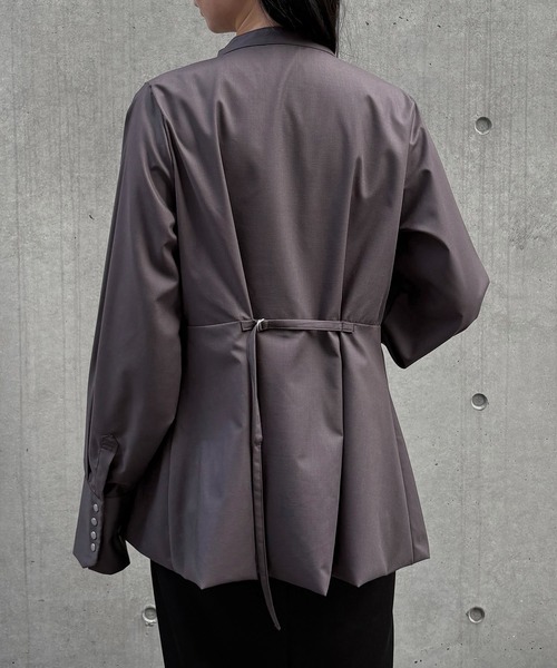 &g'aime(アンジェム)の「【&g'aime】ペプラムバールンブラウス Peplum Balloon Blouse(シャツ/ブラウス・レディース・チャコールグレー/ブラック/モカ・FREE)」の21枚目の写真