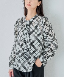 3WAY チェックフロッキーブラウス