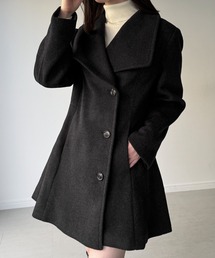 黒のショールカラー チェスターコート SL】ウールブレンド ラグランダブルチェスターコート/ブラック