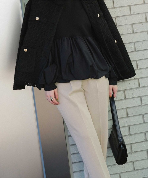 titivate(ティティベイト)の「【26SS新作/2026 CEREMONY COLLECTION/セレモニー/オケージョン/入卒式】ストレッチ美脚テーパードタックパンツ(その他パンツ・レディース・ブラック/ホワイト系その他/ネイビー・M/S/SP/L)」の19枚目の写真