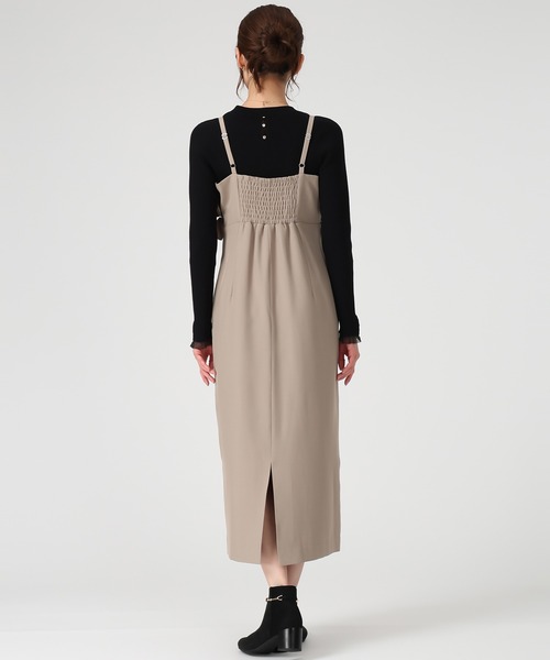 MISCH MASCH(ミッシュマッシュ)の「2025秋冬新作 ダブルフリルキャミワンピース(ジャンパースカート・レディース・ブラック×ホワイト/ベージュ/グレー・M/S)」の15枚目の写真