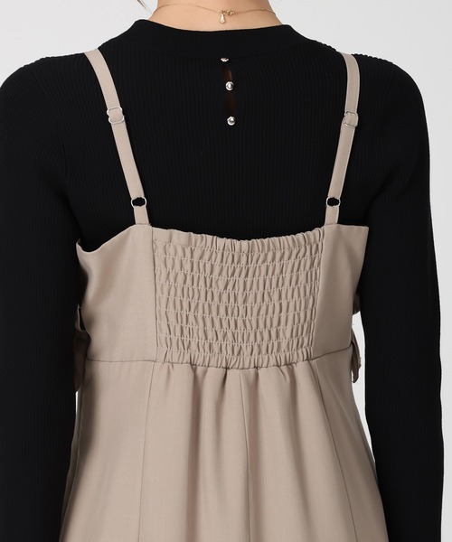 MISCH MASCH(ミッシュマッシュ)の「2025秋冬新作 ダブルフリルキャミワンピース(ジャンパースカート・レディース・ブラック×ホワイト/ベージュ/グレー・M/S)」の17枚目の写真