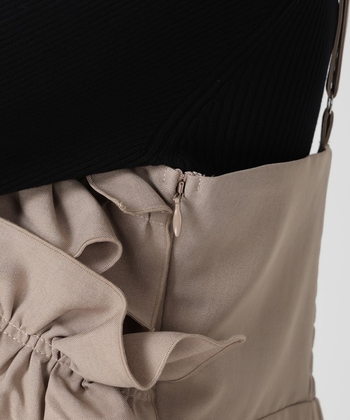 MISCH MASCH(ミッシュマッシュ)の「2025秋冬新作 ダブルフリルキャミワンピース(ジャンパースカート・レディース・ブラック×ホワイト/ベージュ/グレー・M/S)」の18枚目の写真