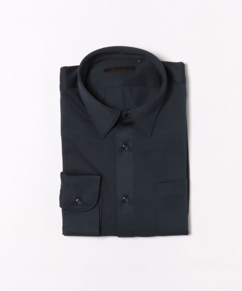 m.f.editorial（エムエフエディトリアル）の「ワイシャツ メンズ ストレッチ 形態安定 吸水速乾 綿混 ショート ワイドカラー 長袖 ビジネス ドレス NEWスタンダードフィット（ビジネスシャツ・メンズ・ネイビー・MEDIUM/LARGE/X-LARGE）」の4枚目の写真