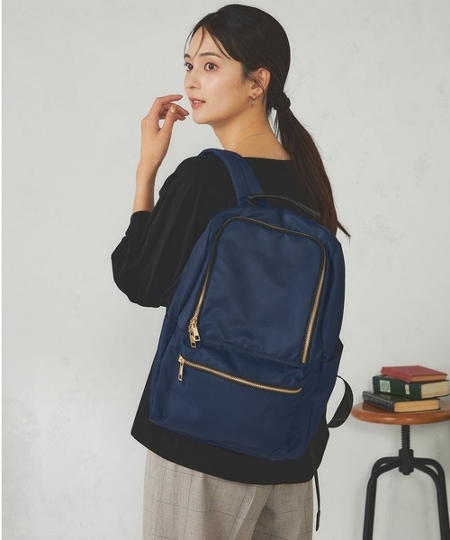 a.v.v(アーヴェヴェ)の「【多機能/A4収納可能】ナイロンリュック(バックパック/リュック・レディース・ブラウン/ブラック/ネイビー・38)」の3枚目の写真