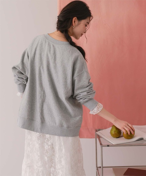 titivate（ティティベイト）の「フロントジップゆるっとスウェットプルオーバー（スウェット・レディース・クリーム/グレー/オフホワイト/ネイビー/オートミール・M/L）」の18枚目の写真