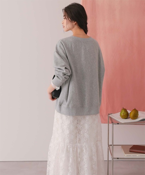 titivate（ティティベイト）の「フロントジップゆるっとスウェットプルオーバー（スウェット・レディース・クリーム/グレー/オフホワイト/ネイビー/オートミール・M/L）」の21枚目の写真