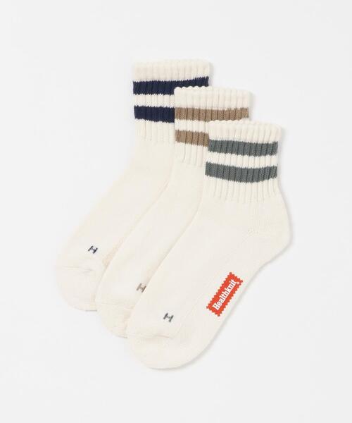 ITEMS URBANRESEARCH(アイテムズ アーバンリサーチ)の「Healthknit 2Line シンカー ミドルソックス 3P(ソックス/靴下・メンズ・その他1・-)」の1枚目の写真