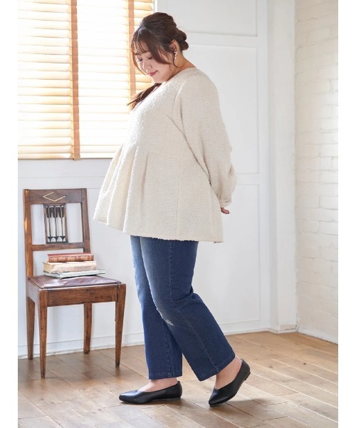 Re-J&SUPURE（リジェイアンドスプル）の「【大きいサイズ】【Kannaコラボ】ダメージデニム（デニムパンツ・レディース・ブルー/ネイビー・XX-LARGE/XXX-LARGE/XXXX-LARGE）」の11枚目の写真
