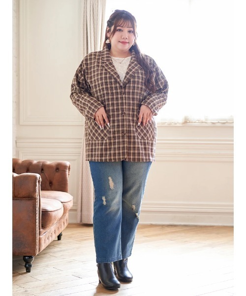 Re-J&SUPURE（リジェイアンドスプル）の「【大きいサイズ】【Kannaコラボ】ダメージデニム（デニムパンツ・レディース・ブルー/ネイビー・XX-LARGE/XXX-LARGE/XXXX-LARGE）」の19枚目の写真