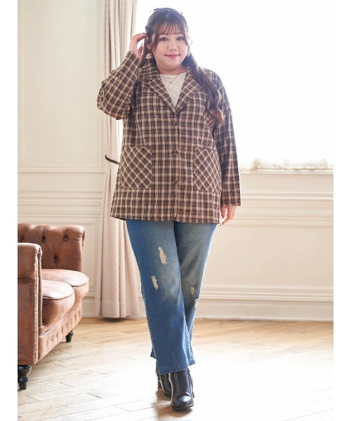 Re-J&SUPURE（リジェイアンドスプル）の「【大きいサイズ】【Kannaコラボ】ダメージデニム（デニムパンツ・レディース・ブルー/ネイビー・XX-LARGE/XXX-LARGE/XXXX-LARGE）」の21枚目の写真