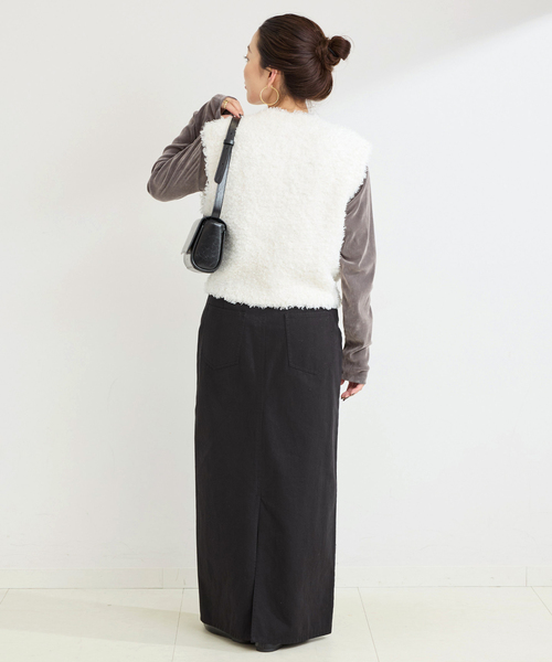 B.C STOCK（ベーセーストック）の「手洗い可 / プードルベスト（ベスト・レディース・マスタード/ホワイト・FREE）」の18枚目の写真