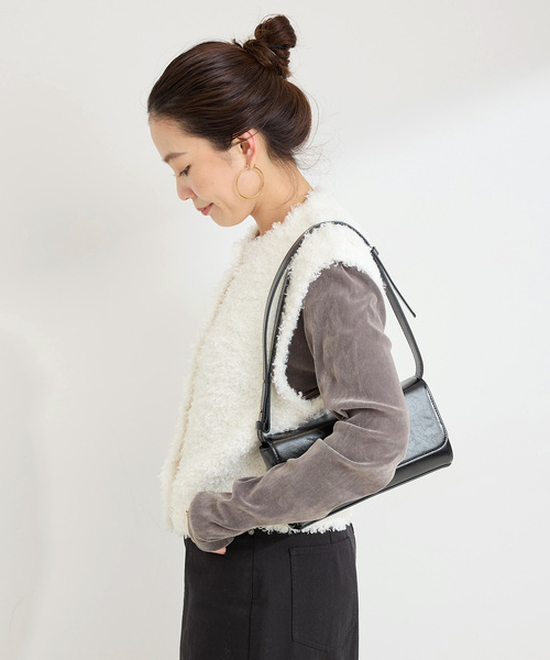 B.C STOCK（ベーセーストック）の「手洗い可 / プードルベスト（ベスト・レディース・マスタード/ホワイト・FREE）」の17枚目の写真