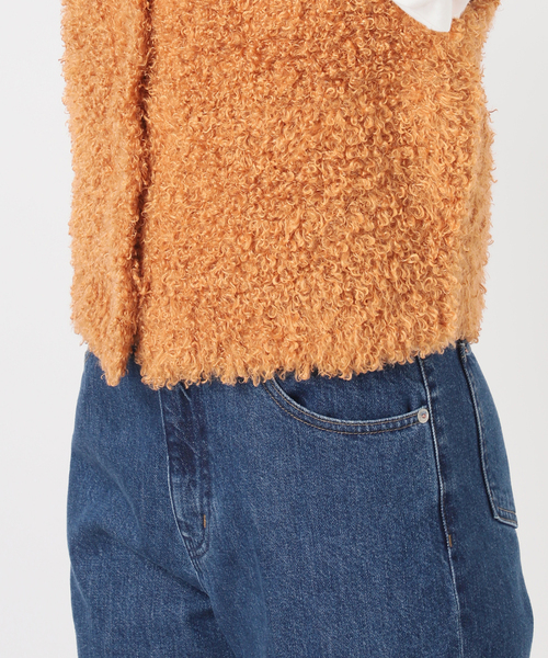 B.C STOCK（ベーセーストック）の「手洗い可 / プードルベスト（ベスト・レディース・マスタード/ホワイト・FREE）」の10枚目の写真