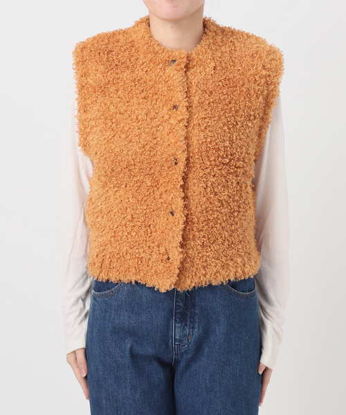 B.C STOCK（ベーセーストック）の「手洗い可 / プードルベスト（ベスト・レディース・マスタード/ホワイト・FREE）」の14枚目の写真