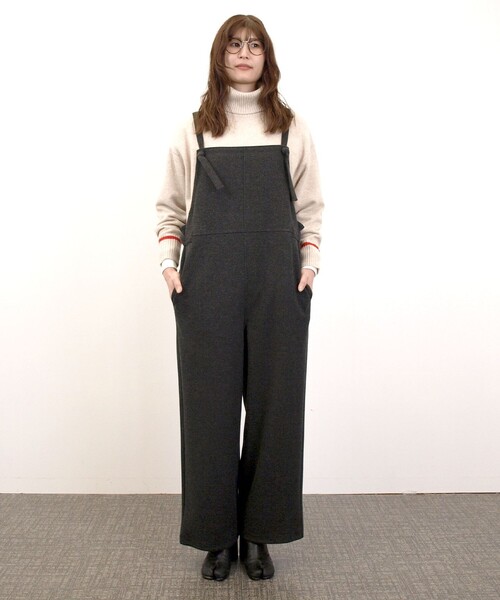 J.PRESS YORK STREET(ジェイプレスヨークストリート)の「【WOMEN】ウールライクジャージー オーバーオール(サロペット/オーバーオール・レディース・グレー系/ブラウン系/ブラック系・F)」の4枚目の写真