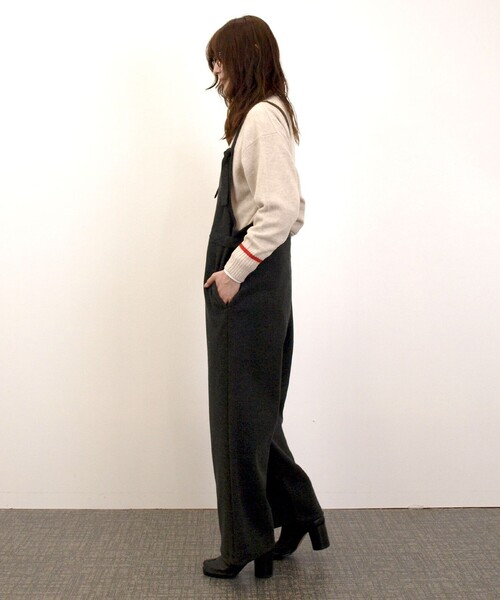 J.PRESS YORK STREET(ジェイプレスヨークストリート)の「【WOMEN】ウールライクジャージー オーバーオール(サロペット/オーバーオール・レディース・グレー系/ブラウン系/ブラック系・F)」の5枚目の写真