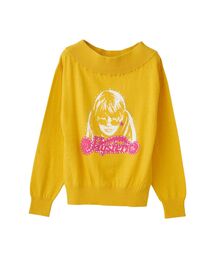 新品　ヒステリックグラマー　セーター　イエロー　ロゴ 新品未使用】HYSTERIC GLAMOUR イエロー ニットセーター L