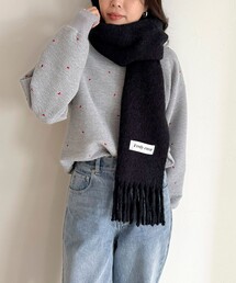 fredy emue | ウール混ブークレ無地マフラー 30(マフラー)