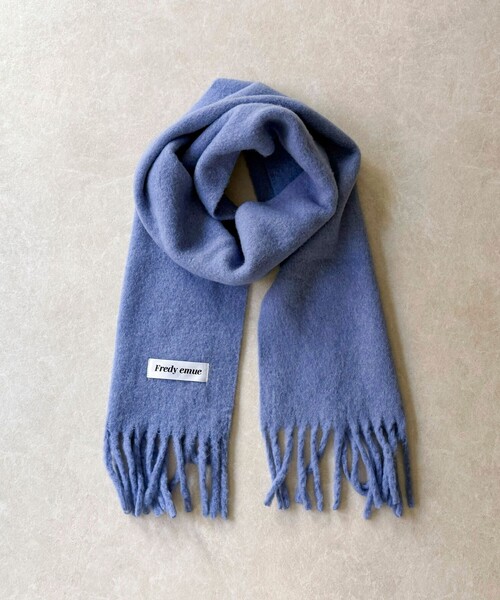 fredy emue（フレディエミュ）の「ウール混ブークレ無地マフラー 30（マフラー・レディース・アイボリー/サックスブルー/ブラック/ピンク・FREE）」の16枚目の写真