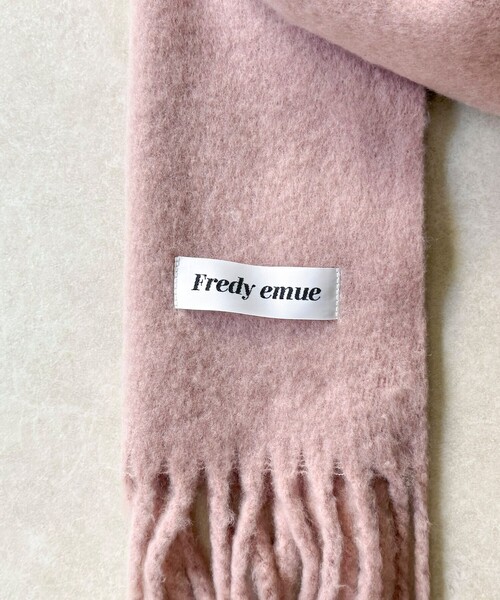 fredy emue（フレディエミュ）の「ウール混ブークレ無地マフラー 30（マフラー・レディース・アイボリー/サックスブルー/ブラック/ピンク・FREE）」の19枚目の写真