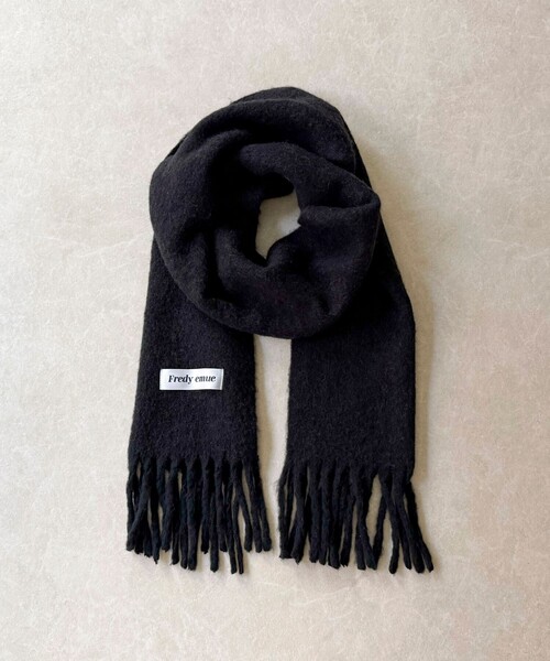 fredy emue（フレディエミュ）の「ウール混ブークレ無地マフラー 30（マフラー・レディース・アイボリー/サックスブルー/ブラック/ピンク・FREE）」の20枚目の写真
