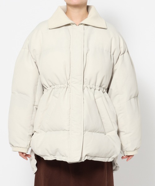 mysty woman（ミスティウーマン）の「リブネック中綿ブルゾン 600403（ダウンジャケット/コート・レディース・ブラック/アイボリー・FREE）」の5枚目の写真