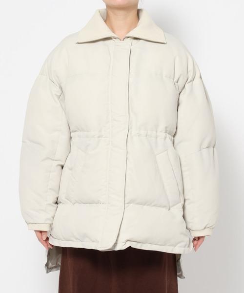 mysty woman（ミスティウーマン）の「リブネック中綿ブルゾン 600403（ダウンジャケット/コート・レディース・ブラック/アイボリー・FREE）」の7枚目の写真