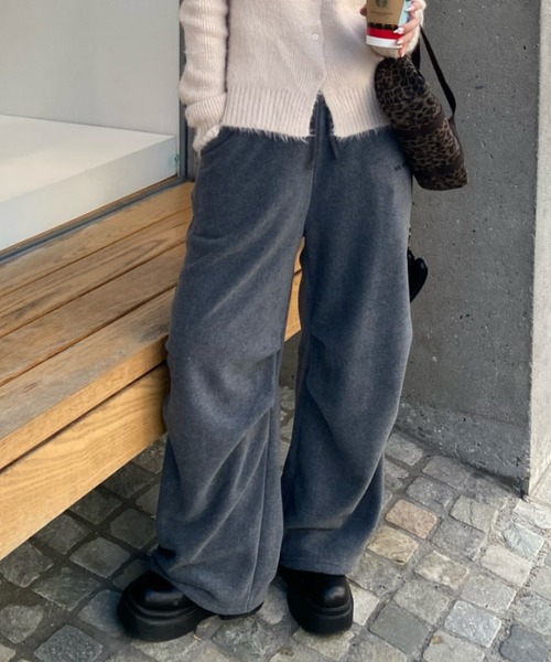 RAY CASSIN(レイカズン)の「フリースタックイージーパンツ(その他パンツ・レディース・チャコールグレー/ブルー/ベージュ系その他2・FREE)」の3枚目の写真