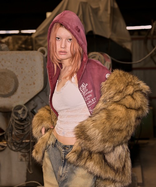 アイレットディティールジップフーディー（パーカー）｜ACLENT