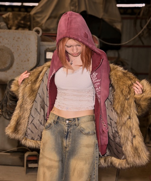 ACLENT（アクレント）の「アイレットディティールジップフーディー（パーカー・レディース・アイボリー/ネイビー/レッド・FREE）」の20枚目の写真