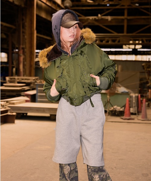 セール】アイレットディティールジップフーディー（パーカー）｜ACLENT