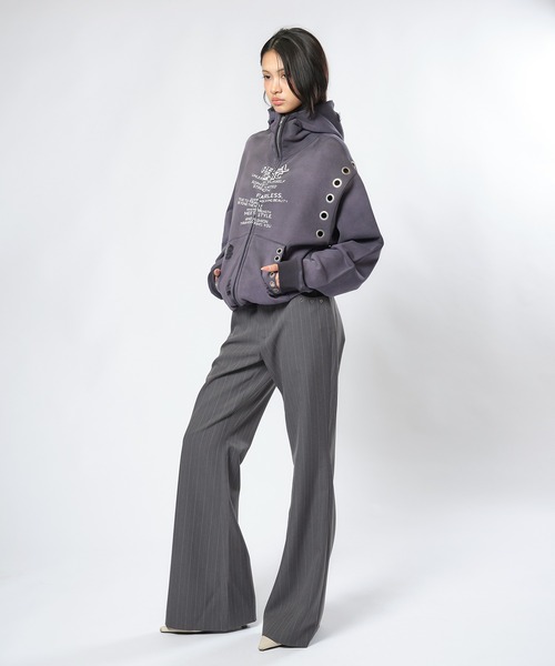 セール】アイレットディティールジップフーディー（パーカー）｜ACLENT