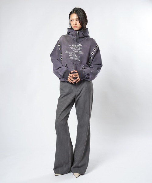 アイレットデザインジップフーディー アイレットディティールジップフーディー（パーカー）｜ACLENT