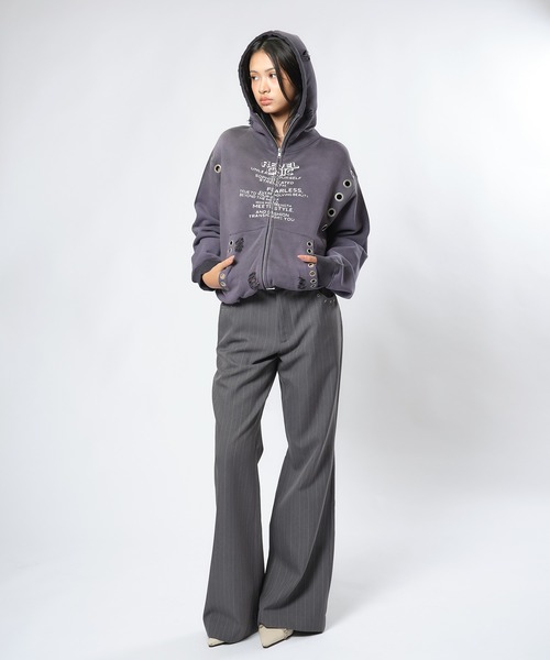 ACLENT（アクレント）の「アイレットディティールジップフーディー（パーカー・レディース・アイボリー/ネイビー/レッド・FREE）」の7枚目の写真