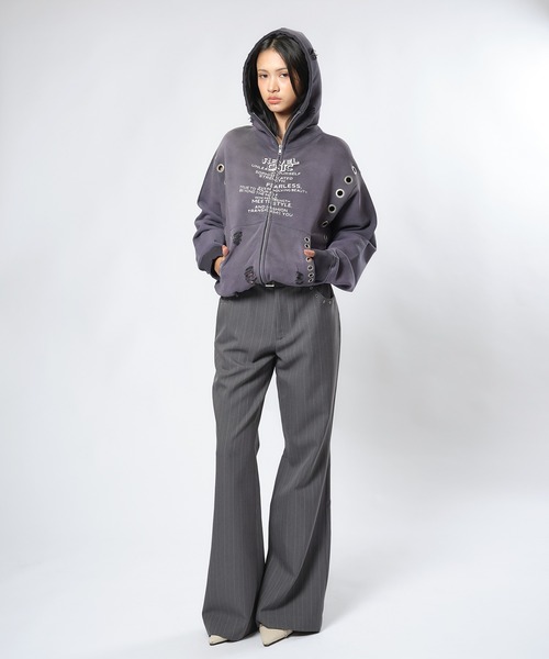 セール】アイレットディティールジップフーディー（パーカー）｜ACLENT