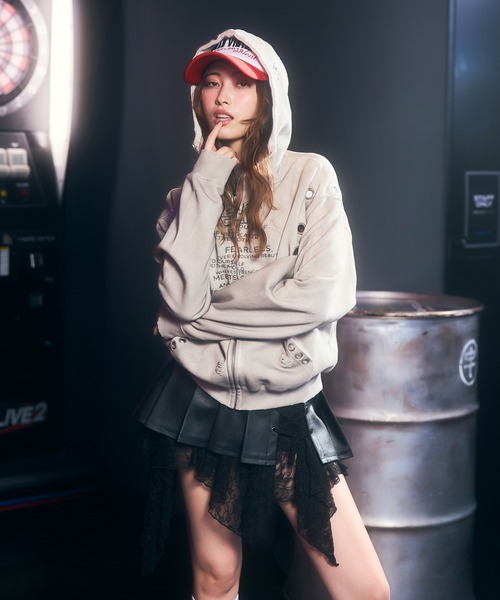 ACLENT（アクレント）の「アイレットディティールジップフーディー（パーカー・レディース・アイボリー/ネイビー/レッド・FREE）」の22枚目の写真