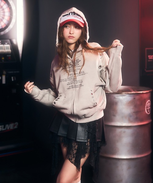 アイレットディティールジップフーディー（パーカー）｜ACLENT