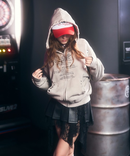 アイレットディティールジップフーディー（パーカー）｜ACLENT