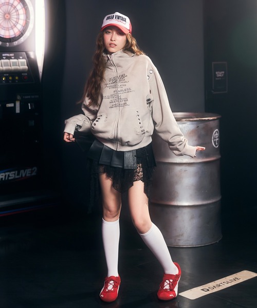 アイレットディティールジップフーディー（パーカー）｜ACLENT